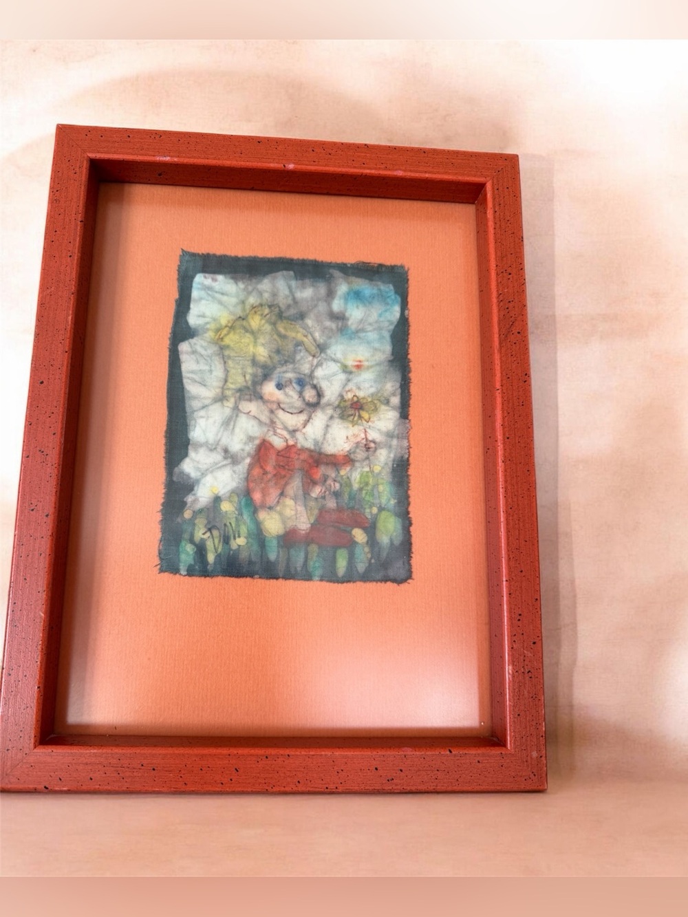 Original Signed DOW Mixed Media Textile Fiber Art Wall Hanging Dutch‎ Gallery